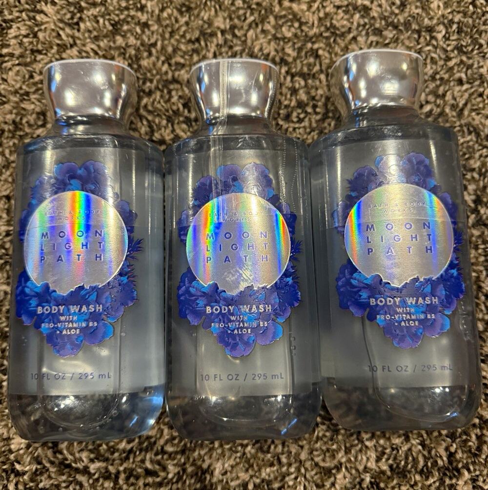 Lot of 3 Bath & Body Works Moon Light Path Body Wash 10 fl oz Vegan Sulfate-Free